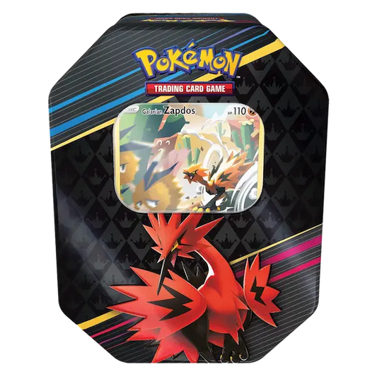 Crown Zenith Galarian Zapdos Tin